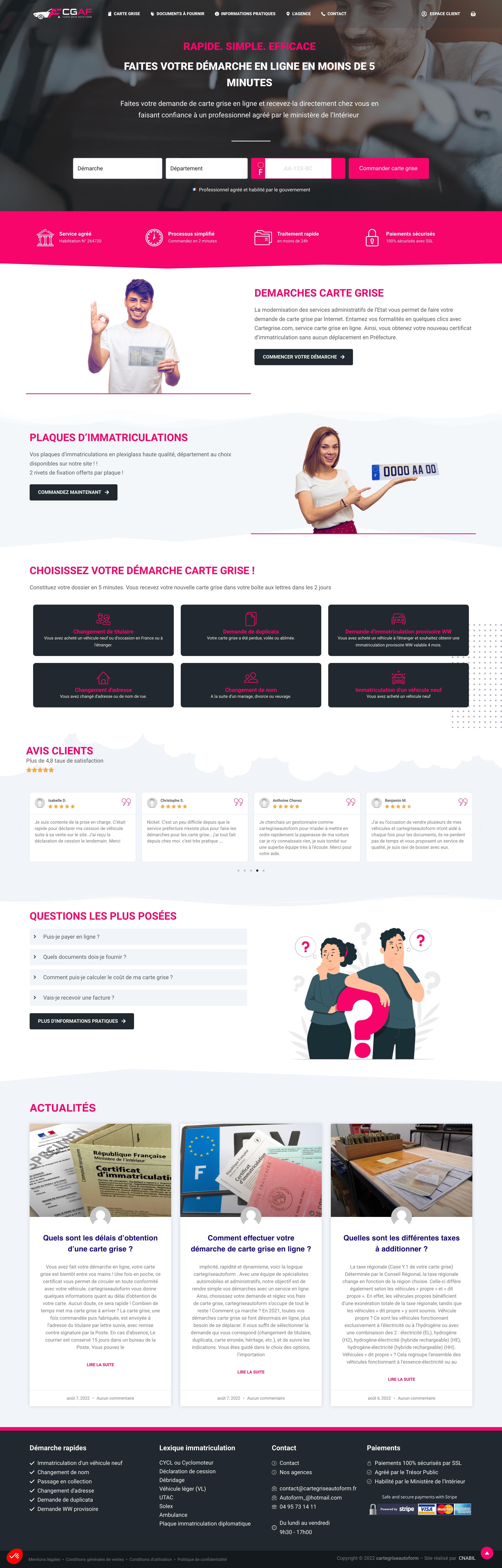 Carte Grise Auto Form - Auto Registration Form Builder screenshot 1